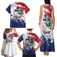 Liberia 1847 Independence Day Family Matching Tank Maxi Dress and Hawaiian Shirt Coat Of Arms Grunge Style