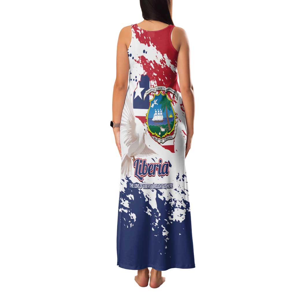 Liberia 1847 Independence Day Family Matching Tank Maxi Dress and Hawaiian Shirt Coat Of Arms Grunge Style