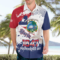Liberia 1847 Independence Day Hawaiian Shirt Coat Of Arms Grunge Style