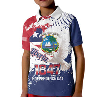 Liberia 1847 Independence Day Kid Polo Shirt Coat Of Arms Grunge Style