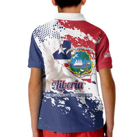 Liberia 1847 Independence Day Kid Polo Shirt Coat Of Arms Grunge Style