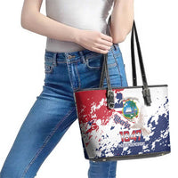 Liberia 1847 Independence Day Leather Tote Bag Coat Of Arms Grunge Style