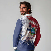 Liberia 1847 Independence Day Long Sleeve Polo Shirt Coat Of Arms Grunge Style