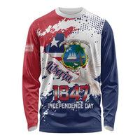 Liberia 1847 Independence Day Long Sleeve Shirt Coat Of Arms Grunge Style