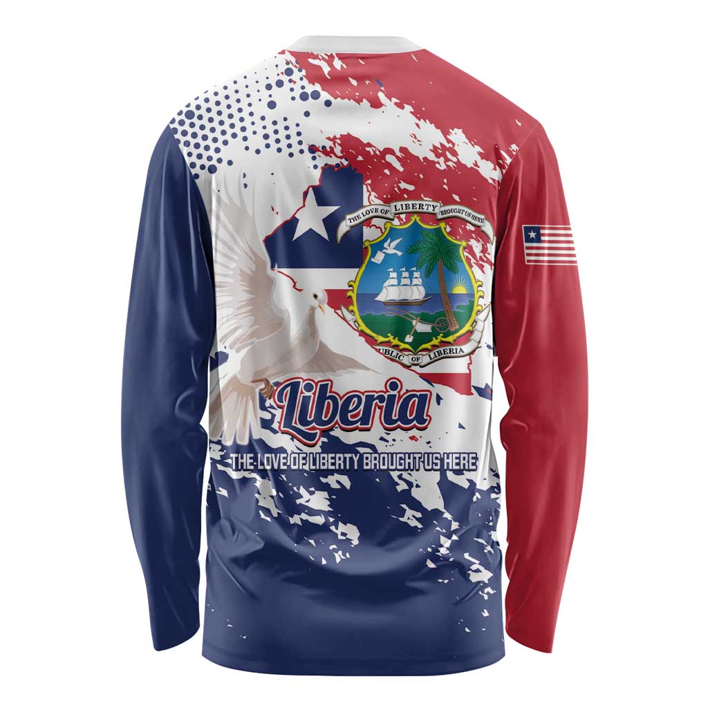 Liberia 1847 Independence Day Long Sleeve Shirt Coat Of Arms Grunge Style