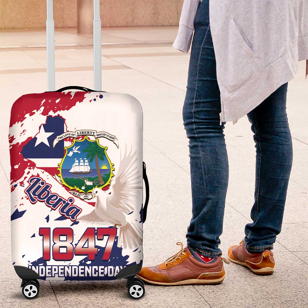Liberia 1847 Independence Day Luggage Cover Coat Of Arms Grunge Style