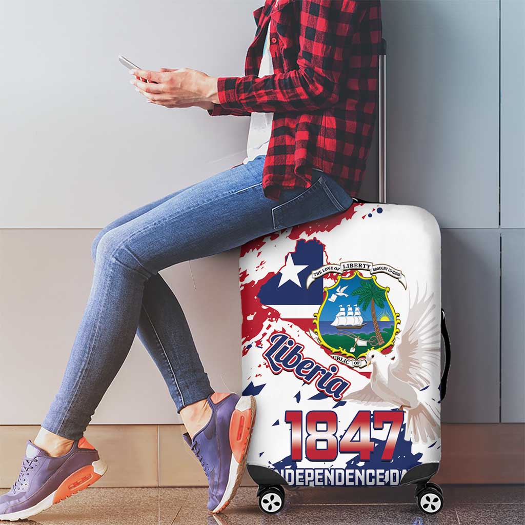 Liberia 1847 Independence Day Luggage Cover Coat Of Arms Grunge Style