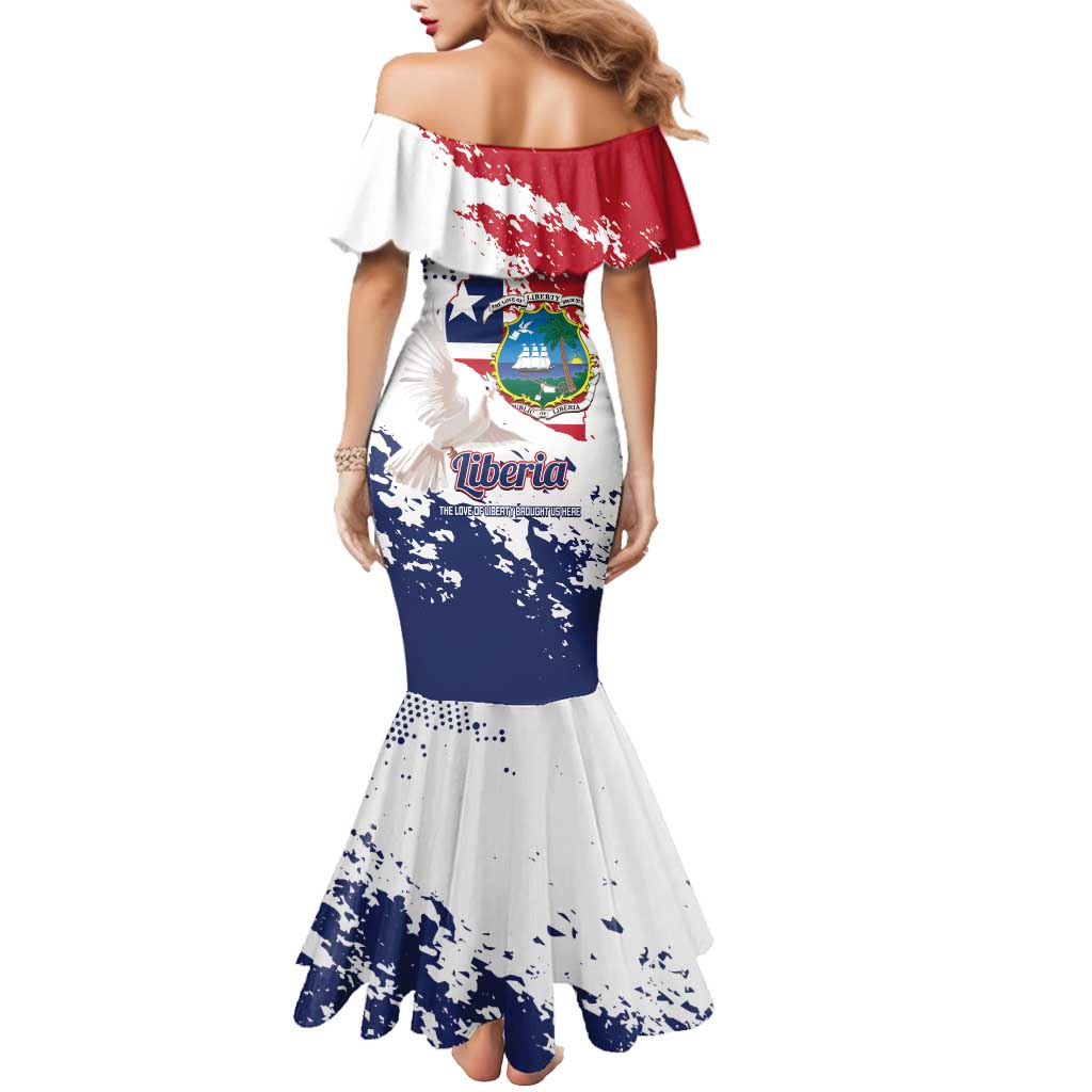 Liberia 1847 Independence Day Mermaid Dress Coat Of Arms Grunge Style