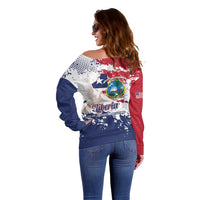 Liberia 1847 Independence Day Off Shoulder Sweater Coat Of Arms Grunge Style