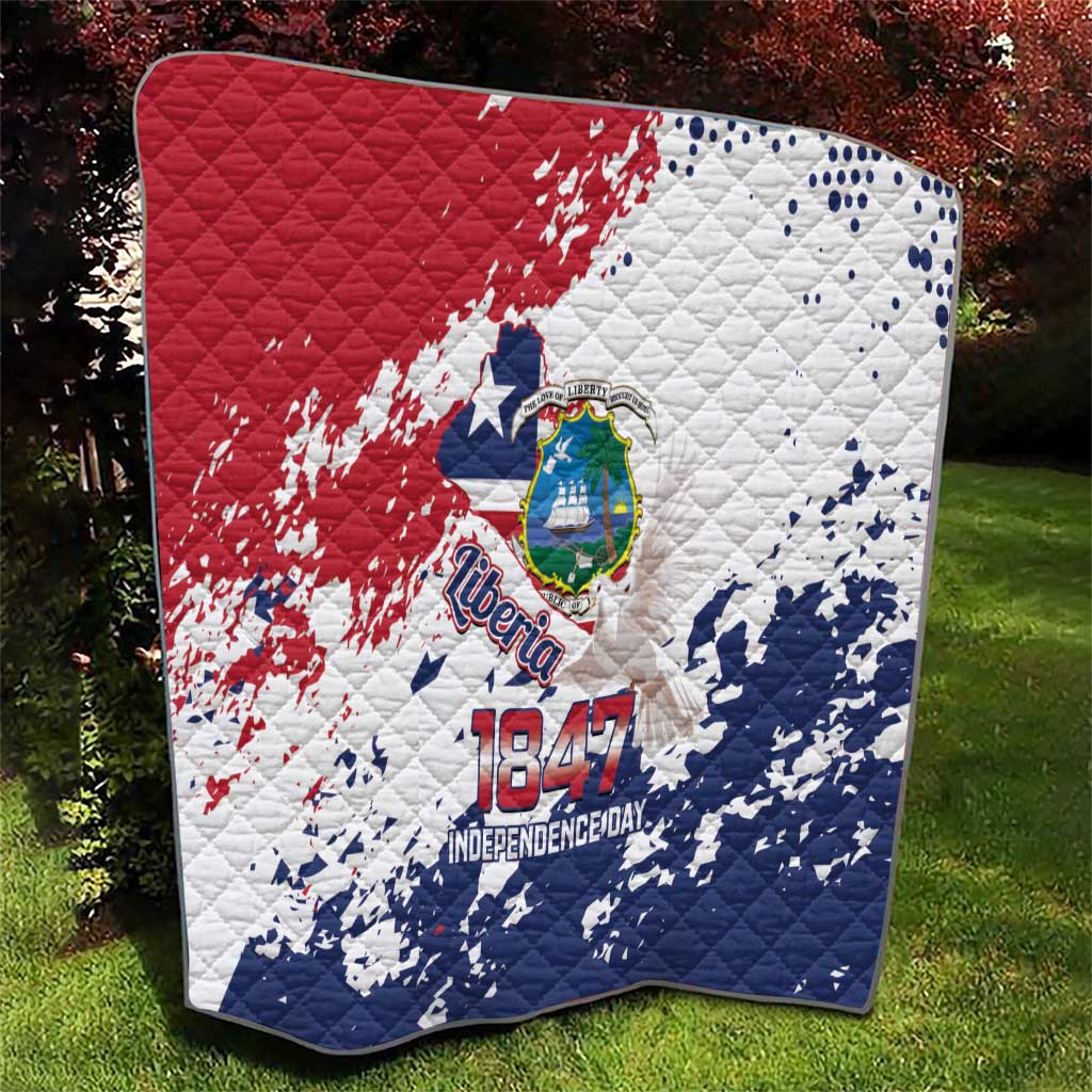 Liberia 1847 Independence Day Quilt Coat Of Arms Grunge Style