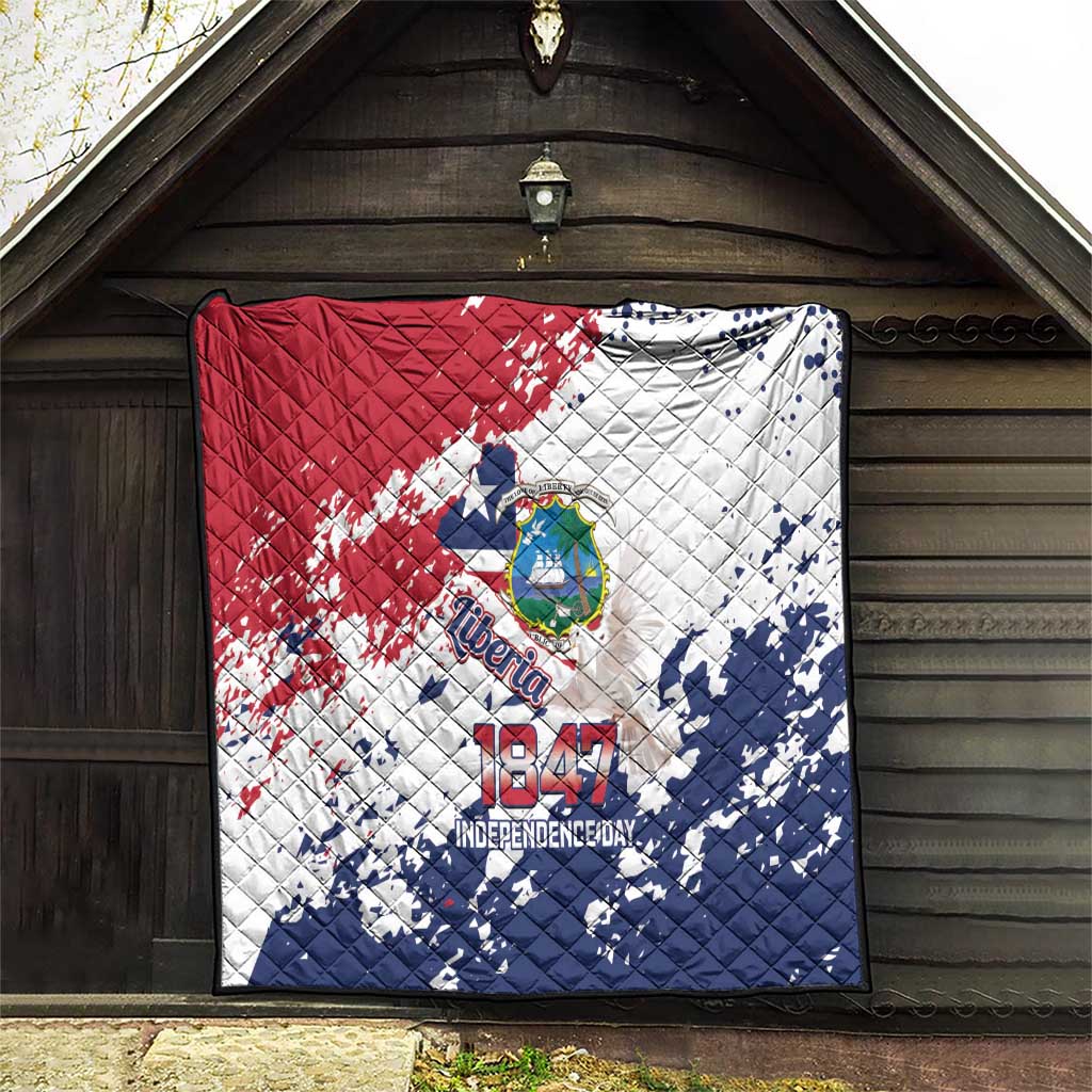 Liberia 1847 Independence Day Quilt Coat Of Arms Grunge Style
