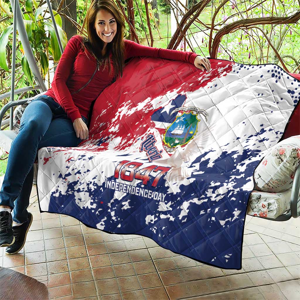 Liberia 1847 Independence Day Quilt Coat Of Arms Grunge Style