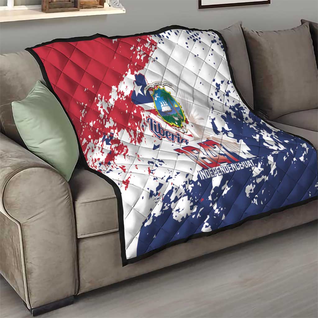 Liberia 1847 Independence Day Quilt Coat Of Arms Grunge Style