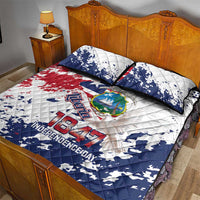 Liberia 1847 Independence Day Quilt Bed Set Coat Of Arms Grunge Style