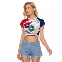 Liberia 1847 Independence Day Raglan Cropped T Shirt Coat Of Arms Grunge Style