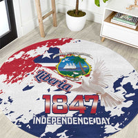 Liberia 1847 Independence Day Round Carpet Coat Of Arms Grunge Style