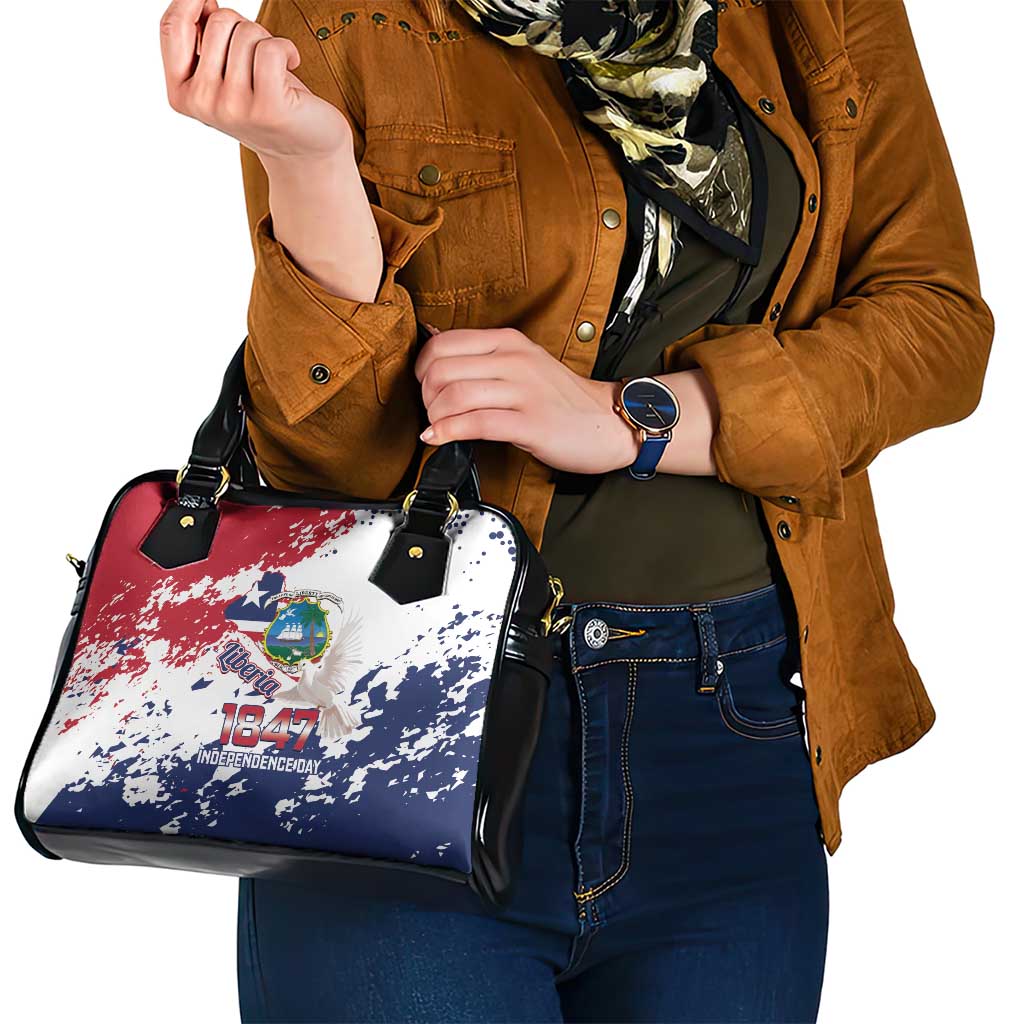 Liberia 1847 Independence Day Shoulder Handbag Coat Of Arms Grunge Style