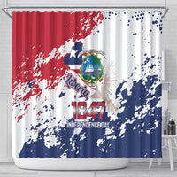 Liberia 1847 Independence Day Shower Curtain Coat Of Arms Grunge Style