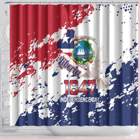 Liberia 1847 Independence Day Shower Curtain Coat Of Arms Grunge Style