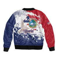 Liberia 1847 Independence Day Sleeve Zip Bomber Jacket Coat Of Arms Grunge Style