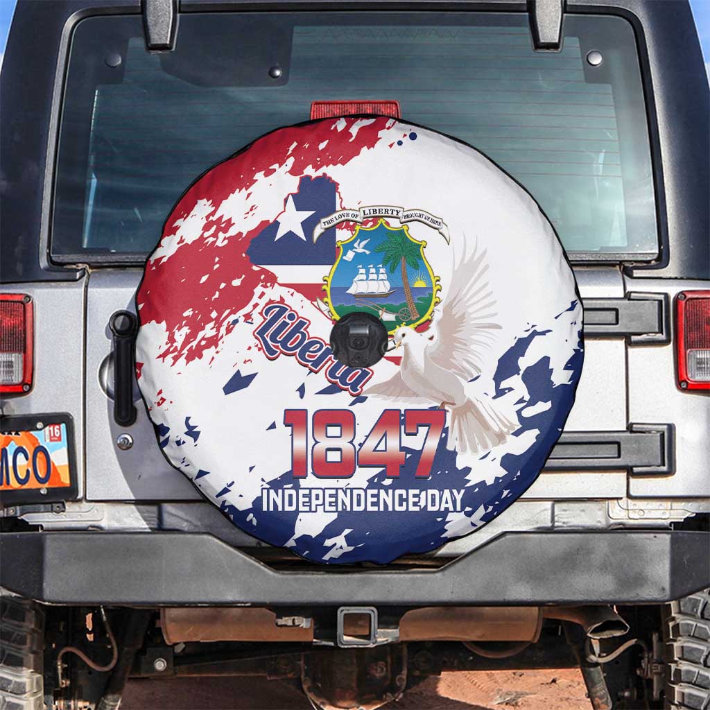 Liberia 1847 Independence Day Spare Tire Cover Coat Of Arms Grunge Style