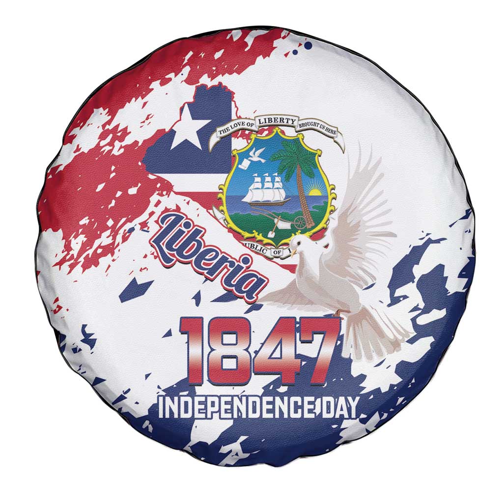 Liberia 1847 Independence Day Spare Tire Cover Coat Of Arms Grunge Style