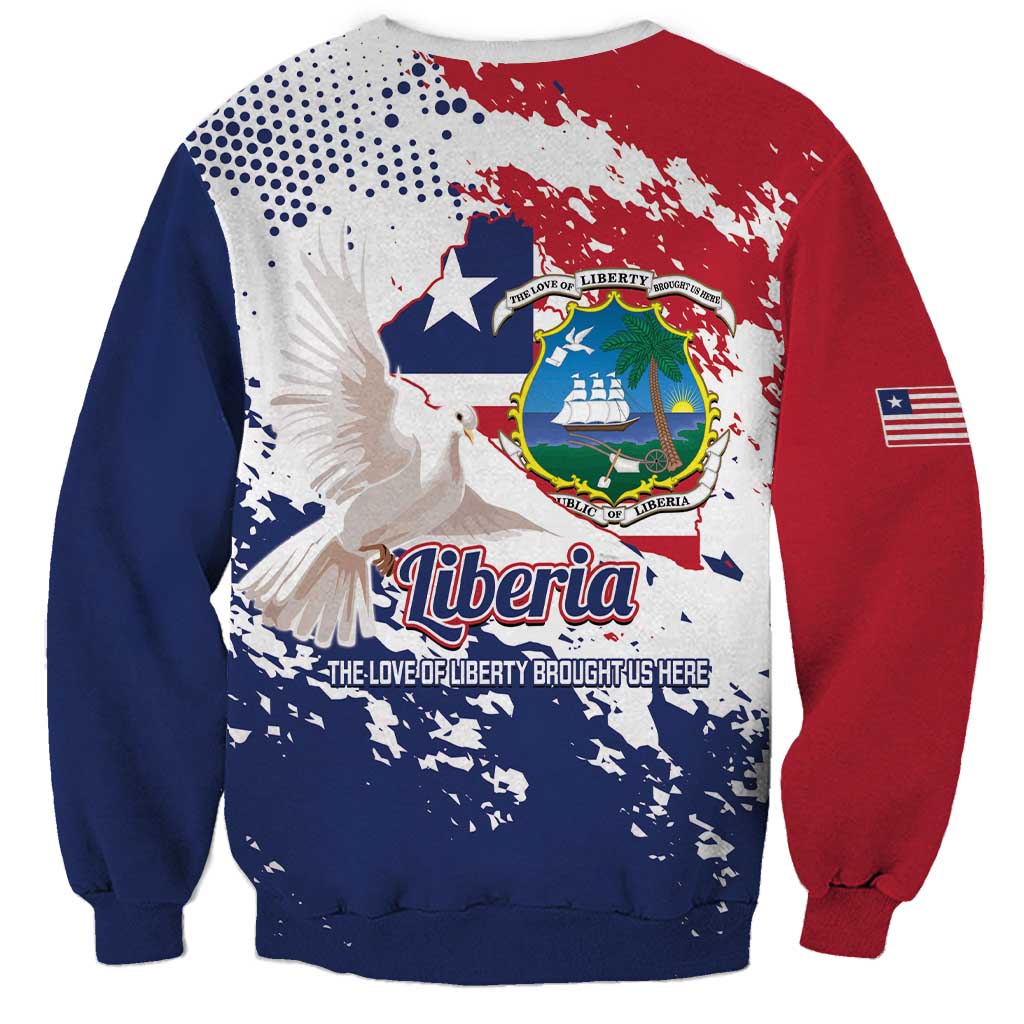 Liberia 1847 Independence Day Sweatshirt Coat Of Arms Grunge Style