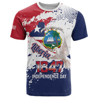 Liberia 1847 Independence Day T Shirt Coat Of Arms Grunge Style