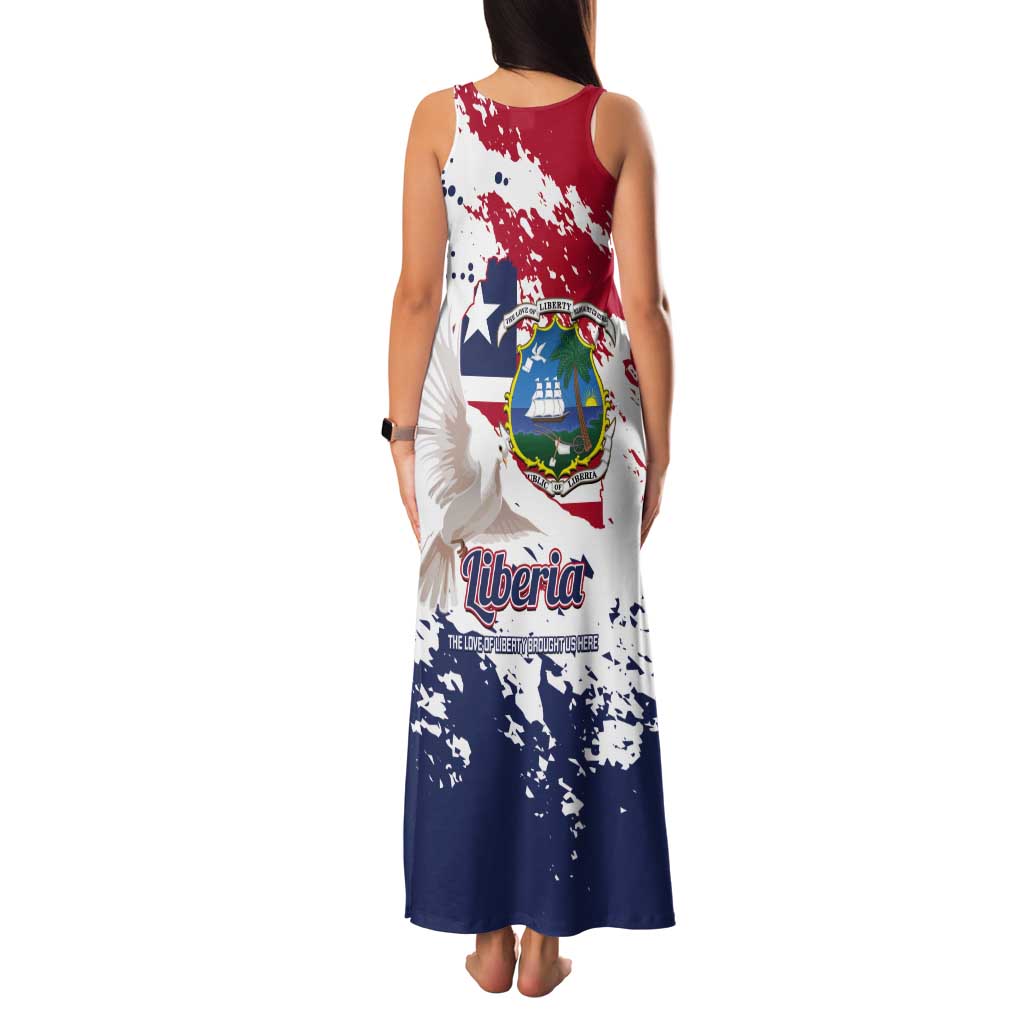 Liberia 1847 Independence Day Tank Maxi Dress Coat Of Arms Grunge Style