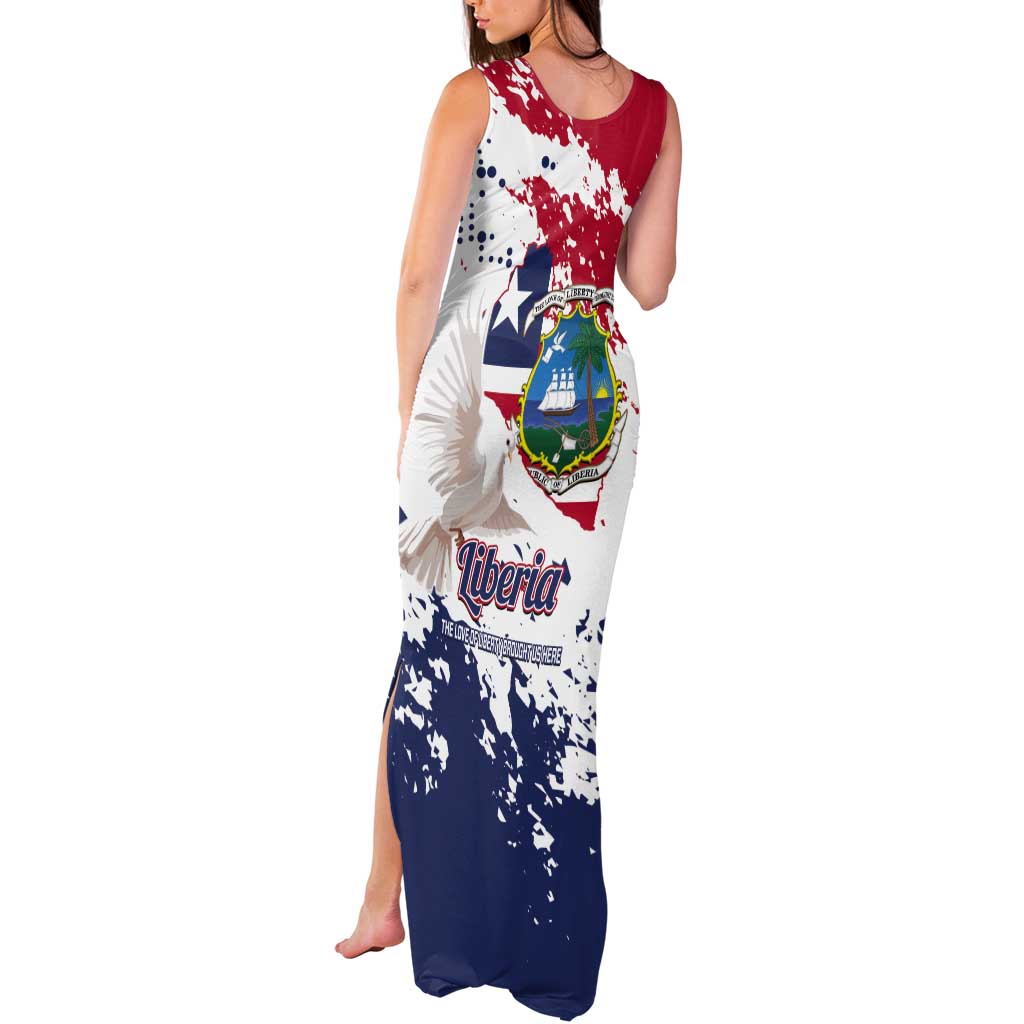 Liberia 1847 Independence Day Tank Maxi Dress Coat Of Arms Grunge Style