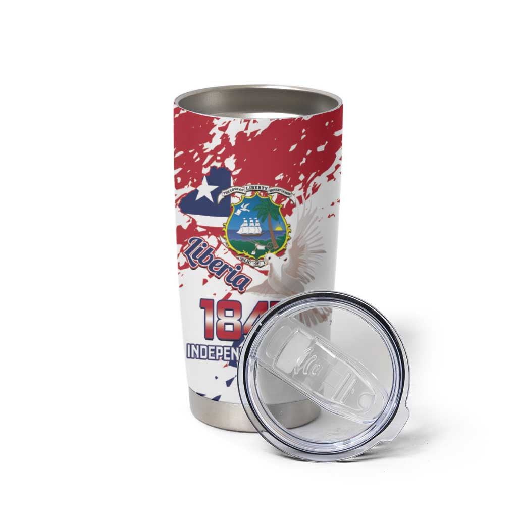 Liberia 1847 Independence Day Tumbler Cup Coat Of Arms Grunge Style