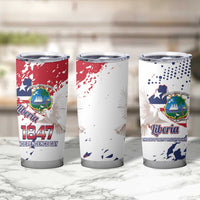 Liberia 1847 Independence Day Tumbler Cup Coat Of Arms Grunge Style