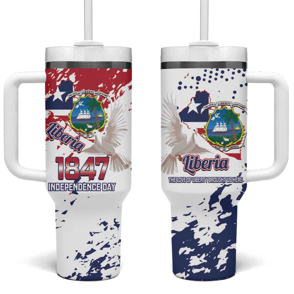 Liberia 1847 Independence Day Tumbler With Handle Coat Of Arms Grunge Style
