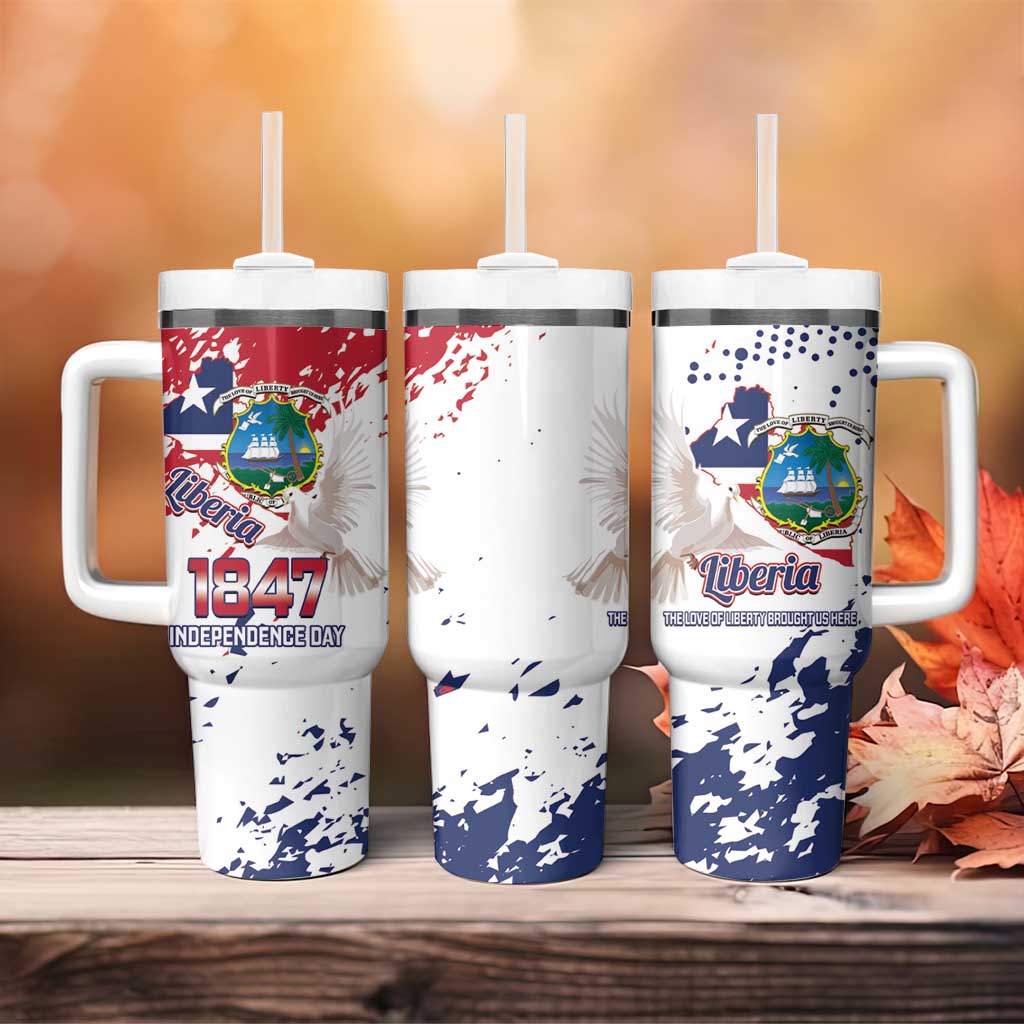 Liberia 1847 Independence Day Tumbler With Handle Coat Of Arms Grunge Style