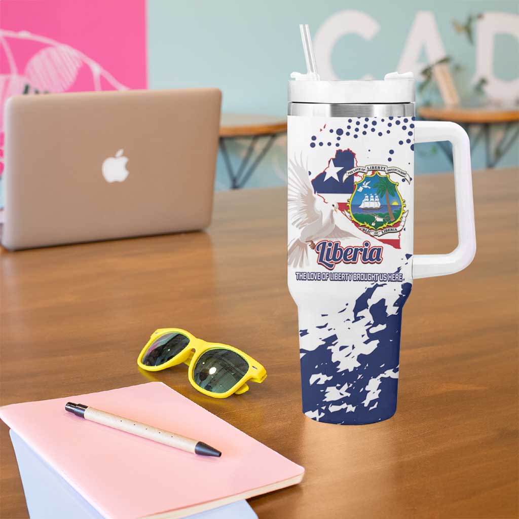 Liberia 1847 Independence Day Tumbler With Handle Coat Of Arms Grunge Style