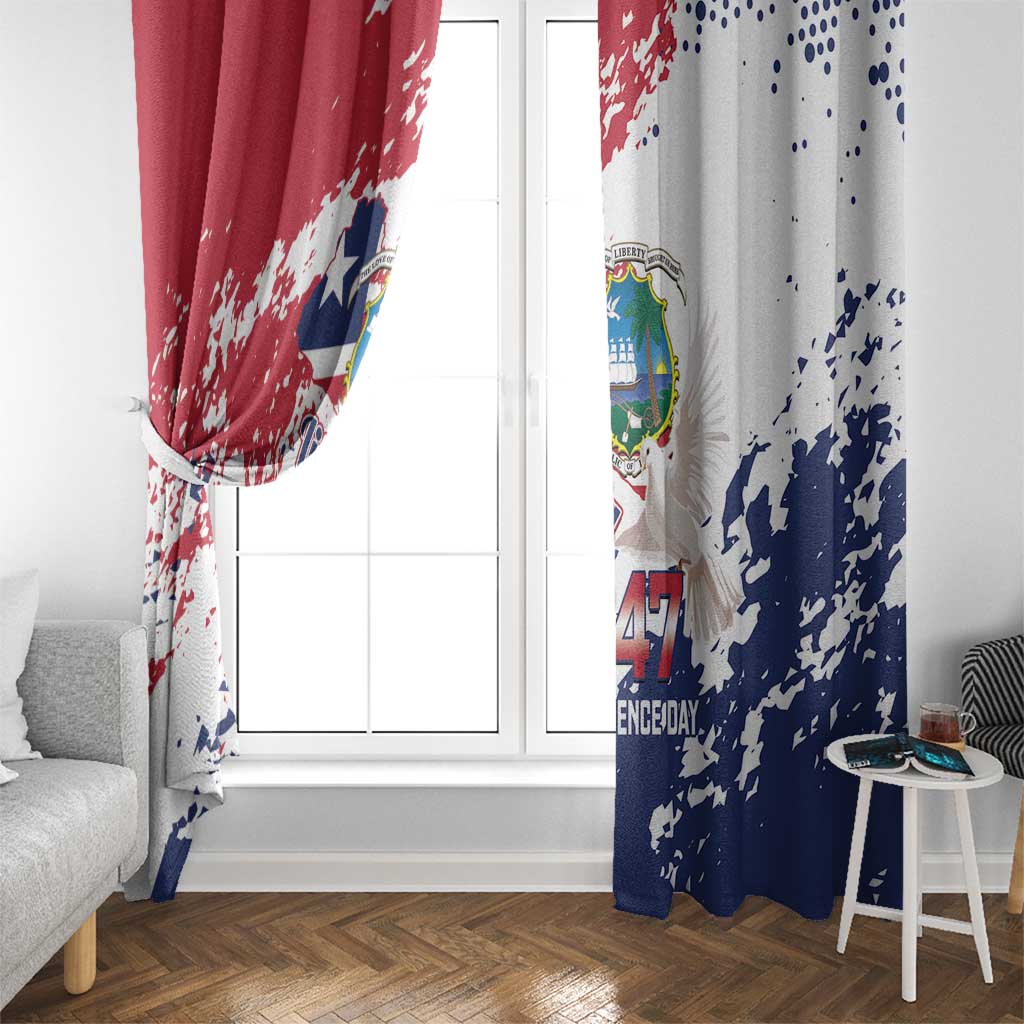 Liberia 1847 Independence Day Window Curtain Coat Of Arms Grunge Style