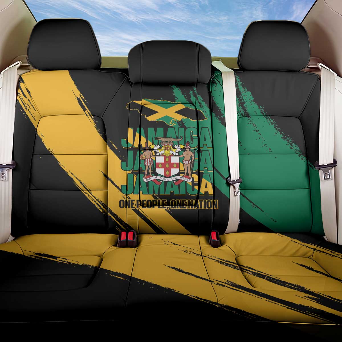 Jamaica Independence Day Back Car Seat Cover One People One Nation
