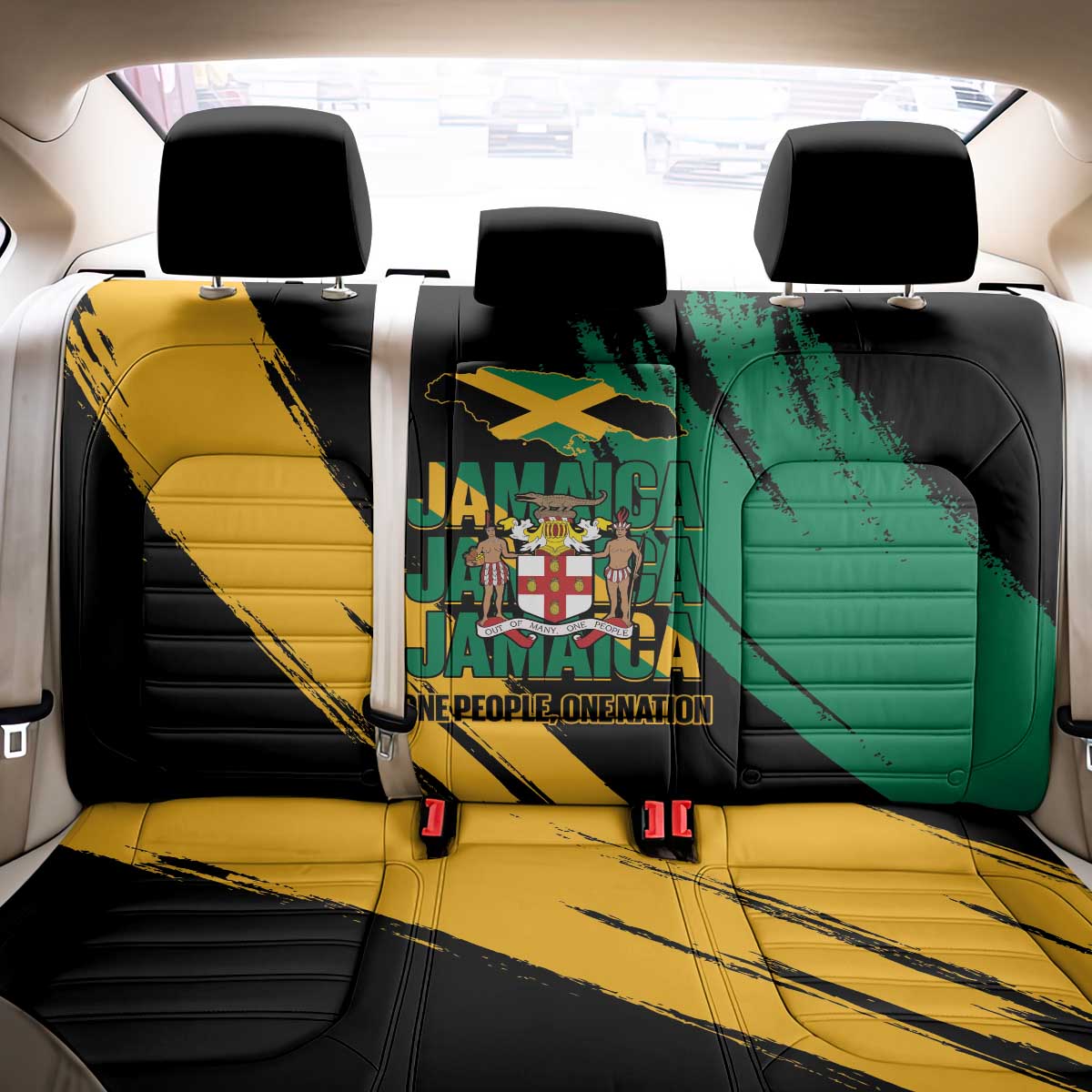 Jamaica Independence Day Back Car Seat Cover One People One Nation