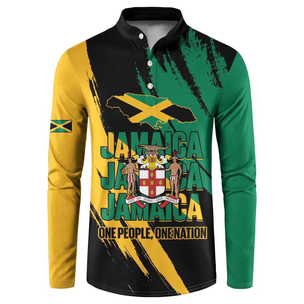 Jamaica Independence Day Button Sweatshirt One People One Nation