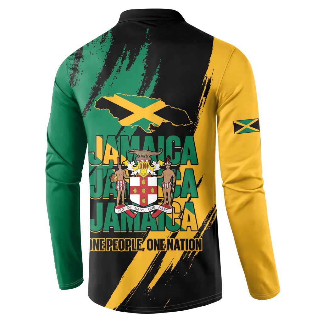Jamaica Independence Day Button Sweatshirt One People One Nation