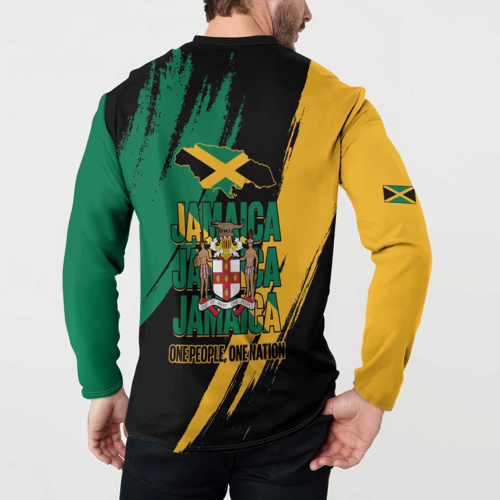 Jamaica Independence Day Button Sweatshirt One People One Nation