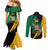 Jamaica Independence Day Couples Matching Mermaid Dress and Long Sleeve Button Shirt One People One Nation