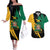Jamaica Independence Day Couples Matching Off The Shoulder Long Sleeve Dress and Hawaiian Shirt One People One Nation