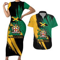 Jamaica Independence Day Couples Matching Short Sleeve Bodycon Dress and Hawaiian Shirt One People One Nation