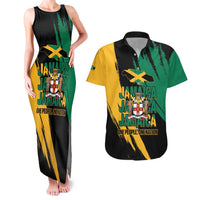 Jamaica Independence Day Couples Matching Tank Maxi Dress and Hawaiian Shirt One People One Nation