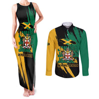 Jamaica Independence Day Couples Matching Tank Maxi Dress and Long Sleeve Button Shirt One People One Nation