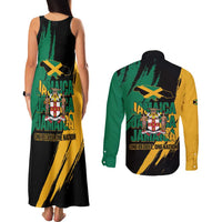 Jamaica Independence Day Couples Matching Tank Maxi Dress and Long Sleeve Button Shirt One People One Nation