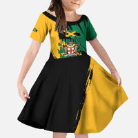Jamaica Independence Day Family Matching Long Sleeve Bodycon Dress and Hawaiian Shirt One People One Nation