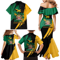 Jamaica Independence Day Family Matching Mermaid Dress and Hawaiian Shirt One People One Nation
