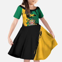 Jamaica Independence Day Family Matching Off Shoulder Maxi Dress and Hawaiian Shirt One People One Nation